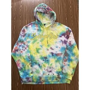 SpongeBob Square Pants tie-dye Hoodie sweatshirt size XL Nickelodeon